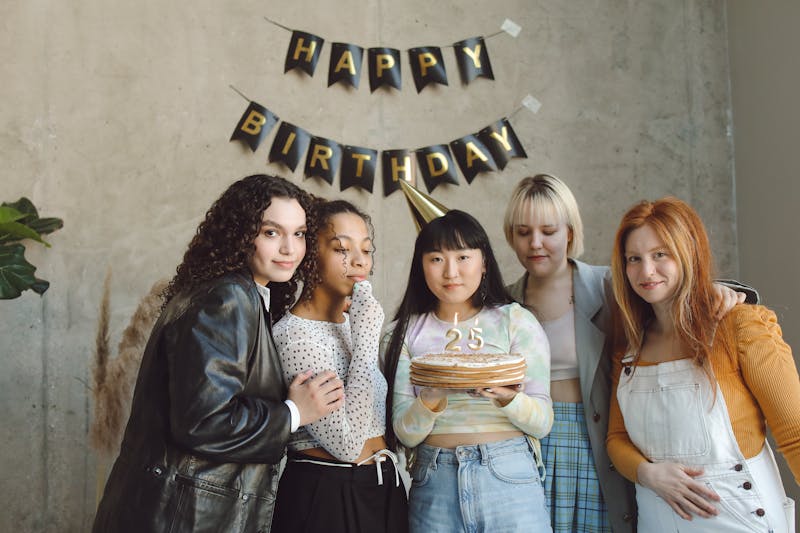 Birthday party group celebration