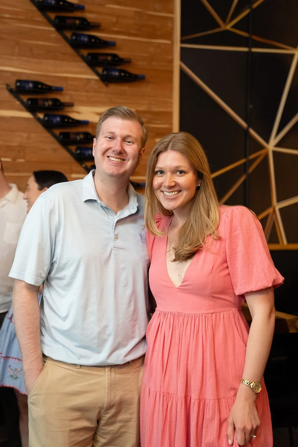 The couple at their engagement party, produced by The Boundary in Charlotte, April 2026