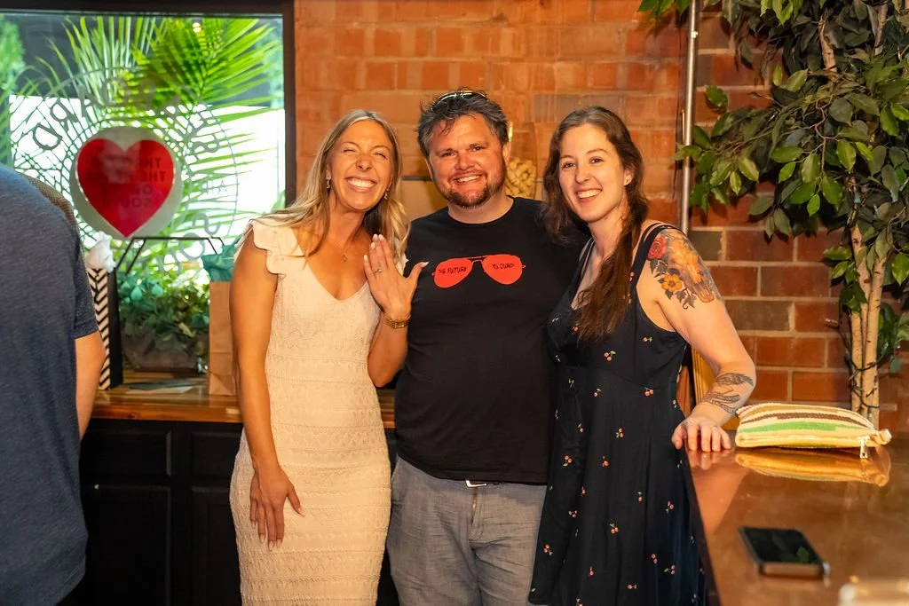 Friends of the couple celebrating together