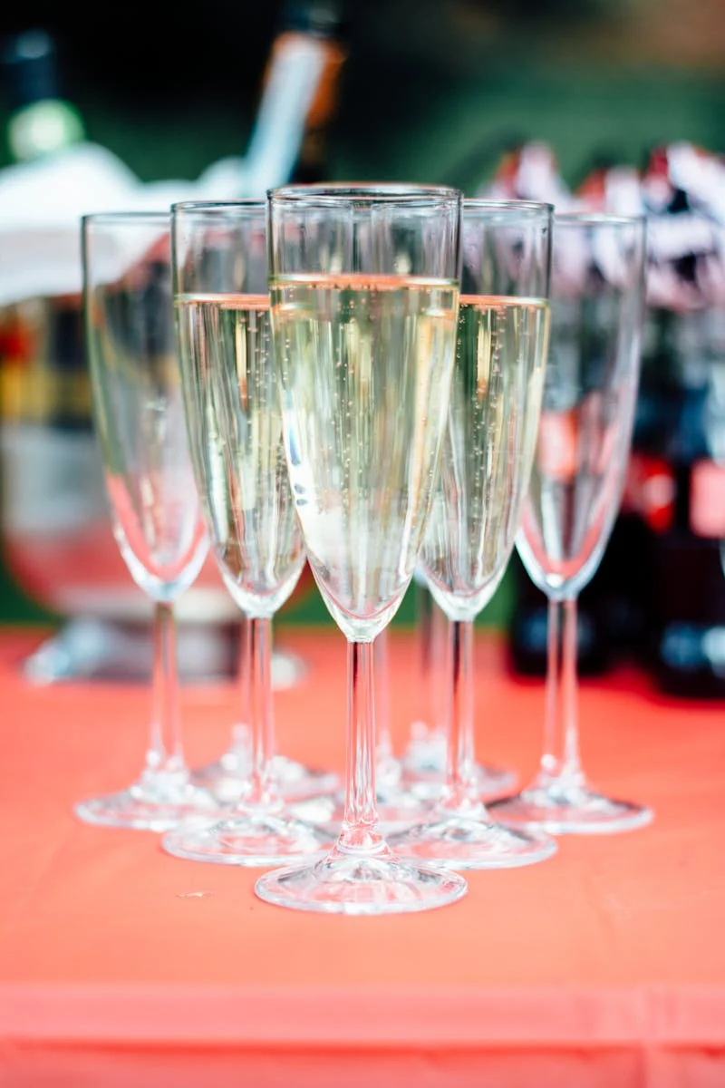 Champagne flutes for celebration