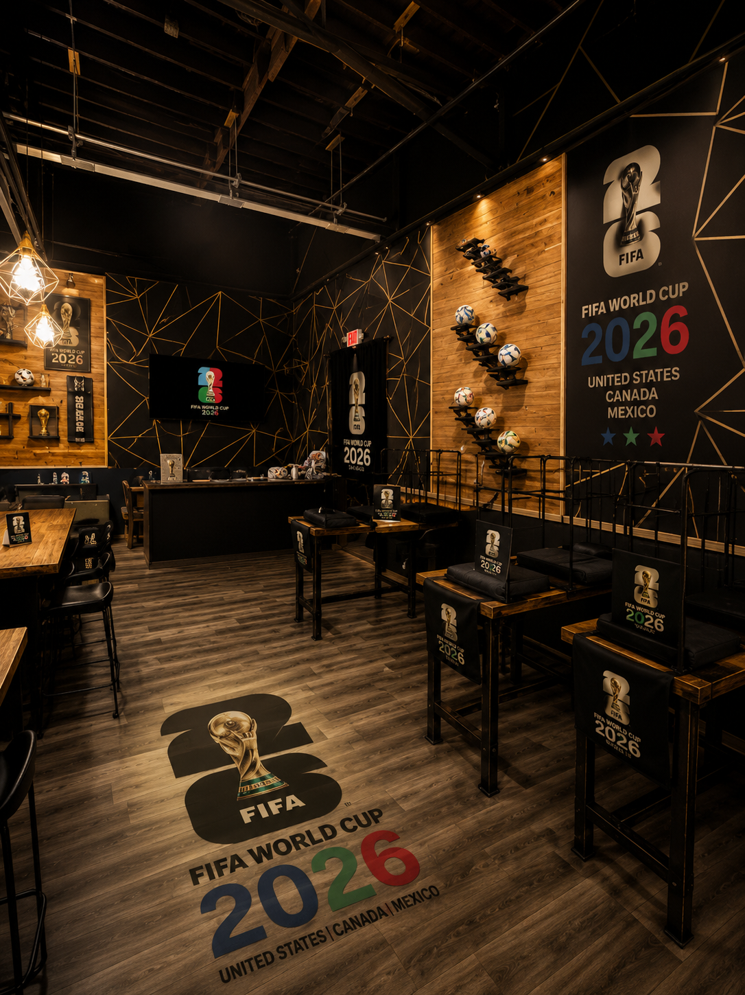 FIFA World Cup 2026 sports bar venue interior